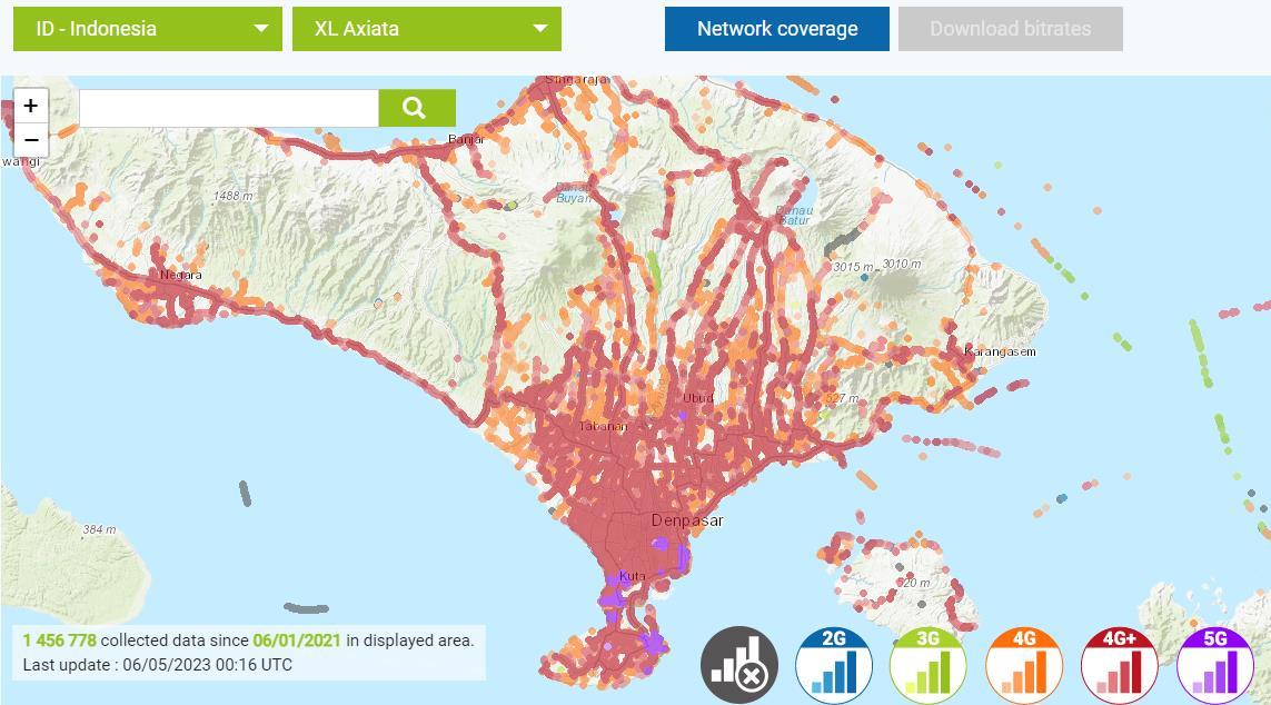 XL Axiata cobertura movil en Bali