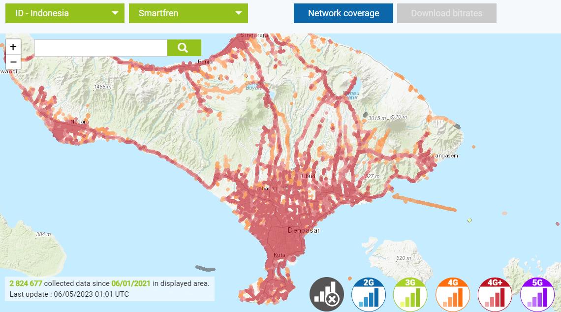 Smartfren cobertura movil en Bali