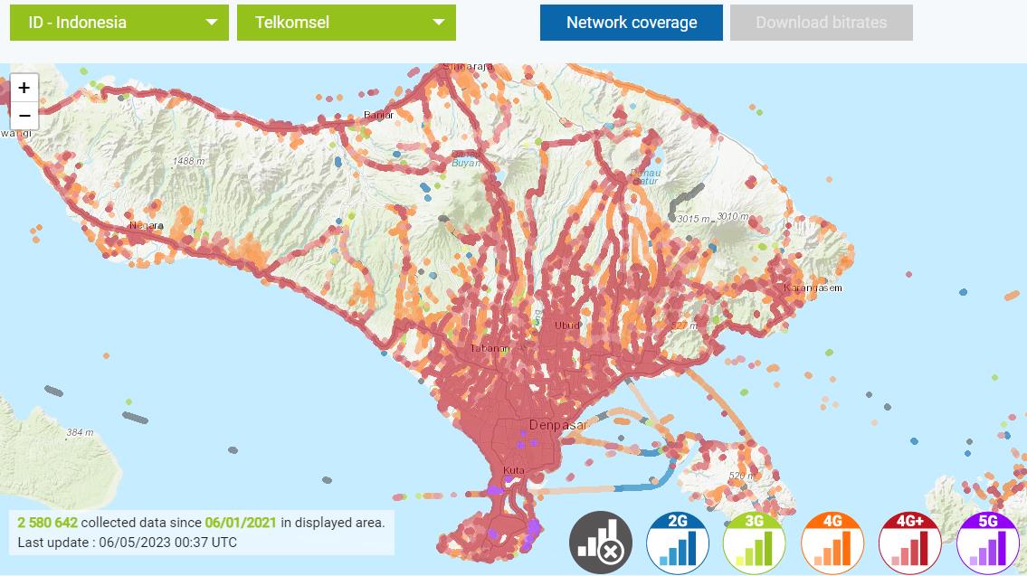 Telkomsel cobertura movil en Bali