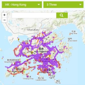 3 Three cobertura móvil en Hong Kong